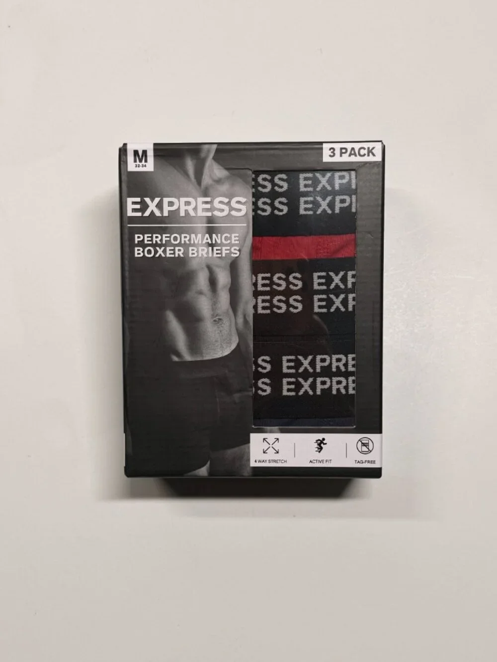 NWT Express Performance Microfiber Boxer Briefs - Multi Colors - 3 Pack